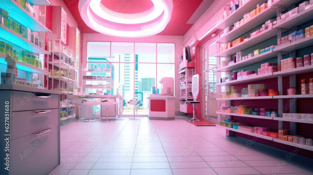 Modern interior of drugstore