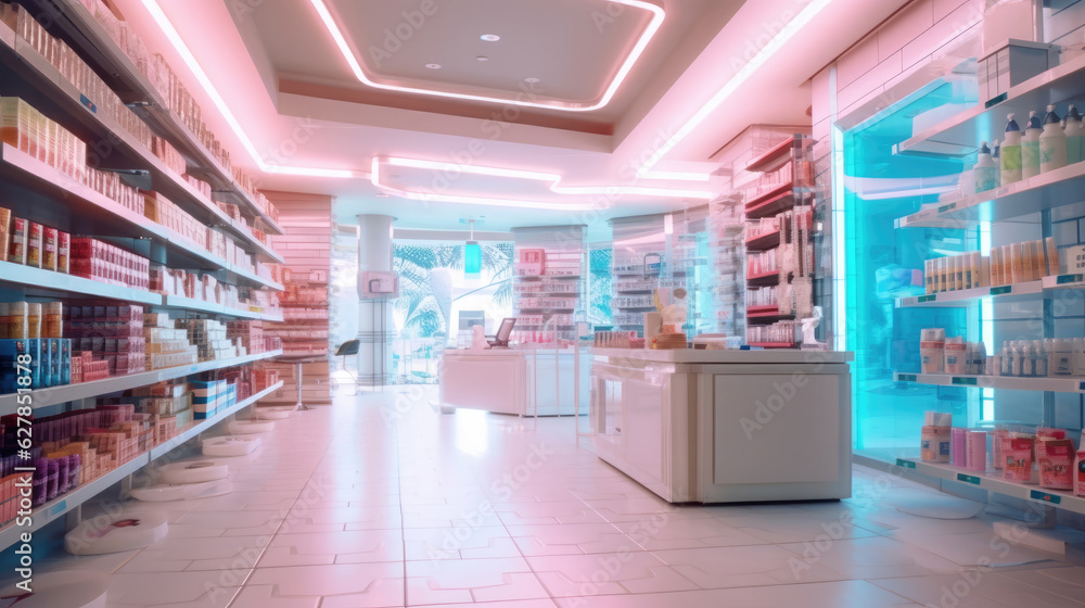 Modern interior of drugstore