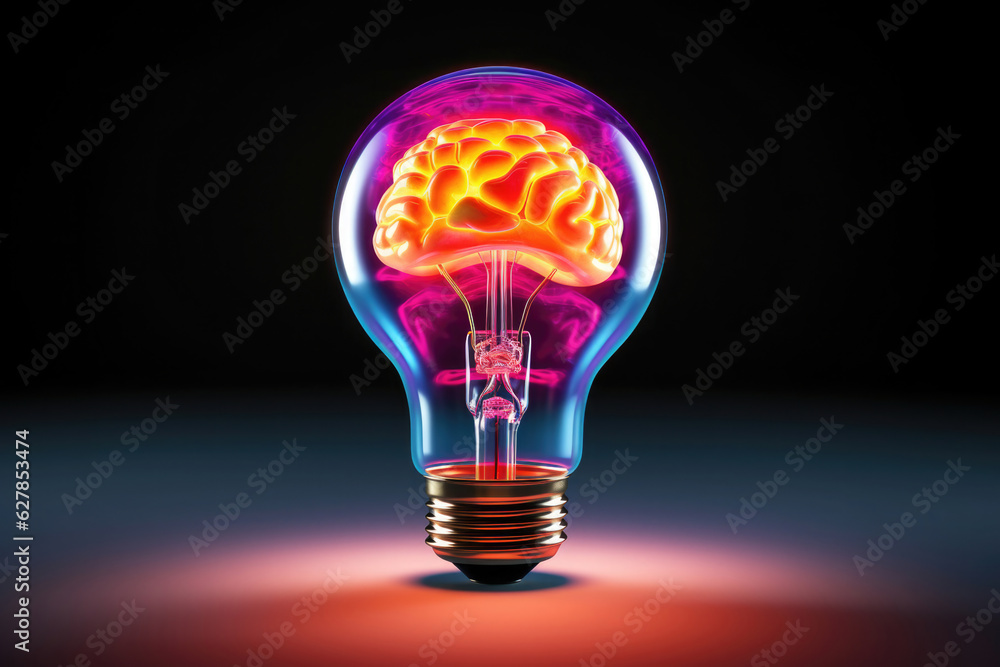 Glühbirne mit Gehirn - Intelligente Energie Effizienz und sparen - Symbol für Innovation und Kreativität Glühbirne mit Gehirn - Intelligente Energie Effizienz und sparen - Symbol für Innovation und Kreativität