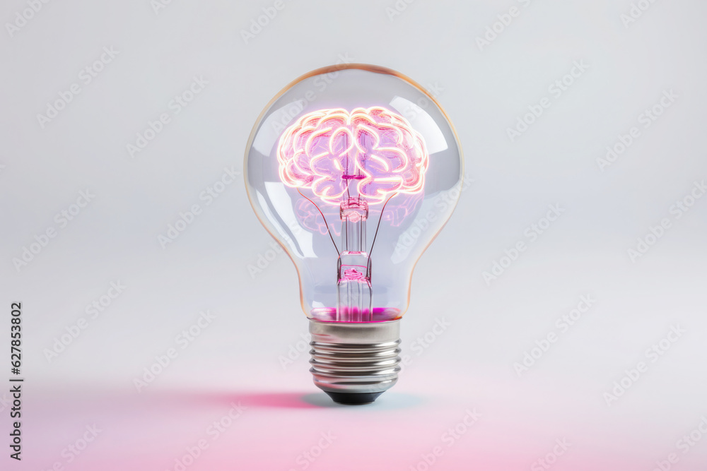 Glühbirne mit Gehirn - Intelligente Energie Effizienz und sparen - Symbol für Innovation und Kreativität Glühbirne mit Gehirn - Intelligente Energie Effizienz und sparen - Symbol für Innovation und Kreativität