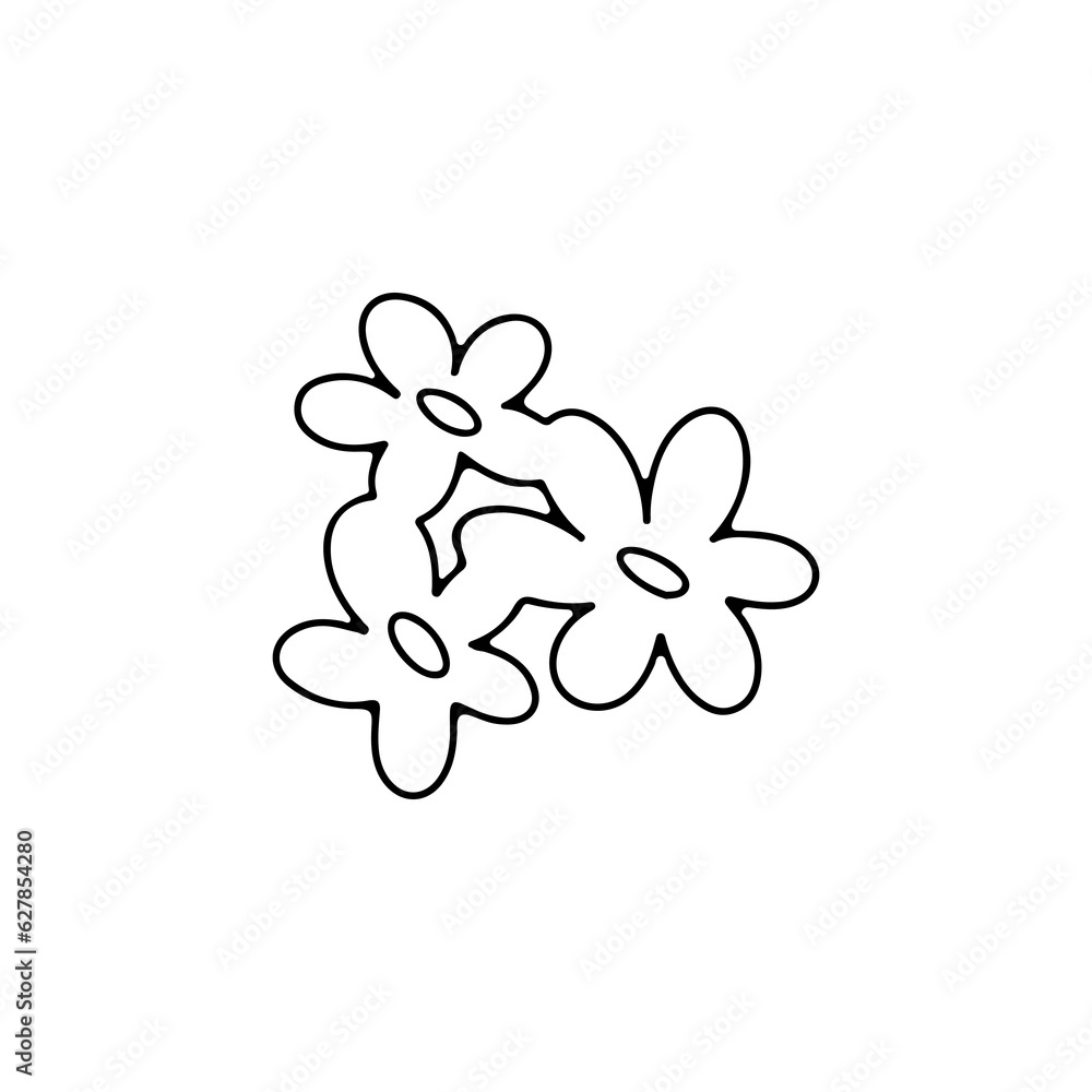 Fototapeta premium vector illustration of blended flower doodle