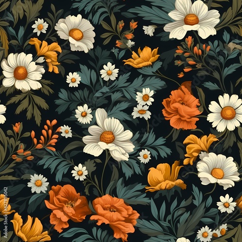 a colorful flower background with orange and yellow flowers