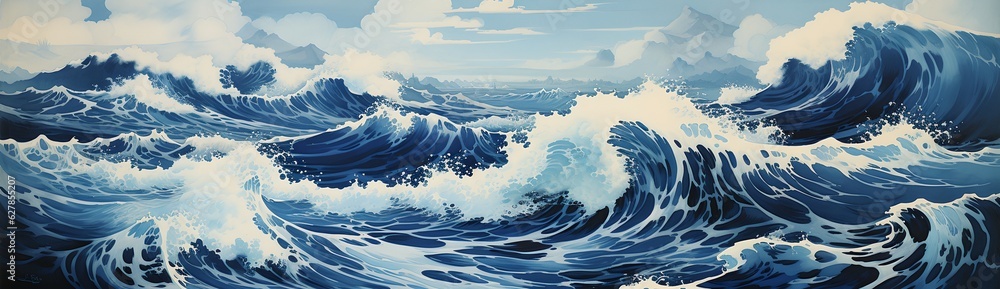 Painting waves, generative ai Painting waves, generative ai