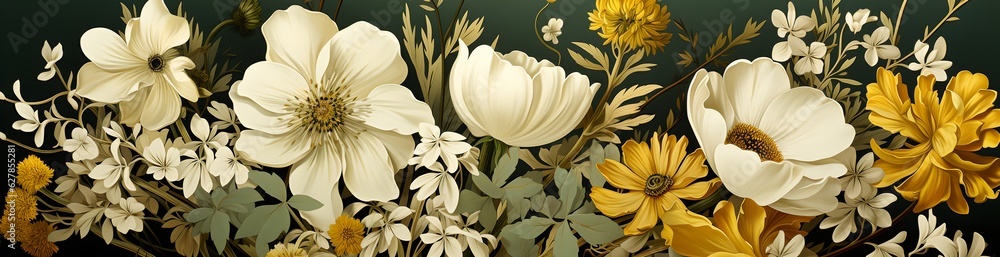 Painted daisies, generative ai Painted daisies, generative ai