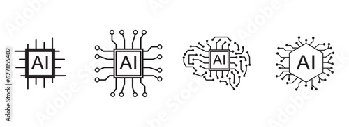 Temanggung. Indonesia - July272023. Flat Icon  of  brain AI, chat gpt is open ai articfical chat bot system. Chat GPT and Open AI signs. Vector Illustration,	