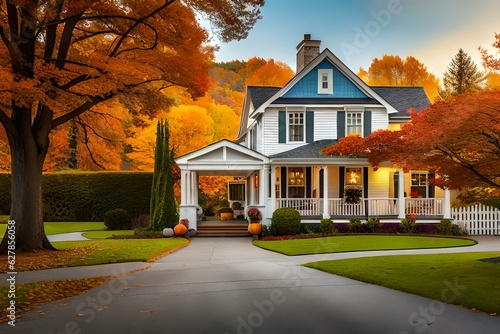 houses in autumn