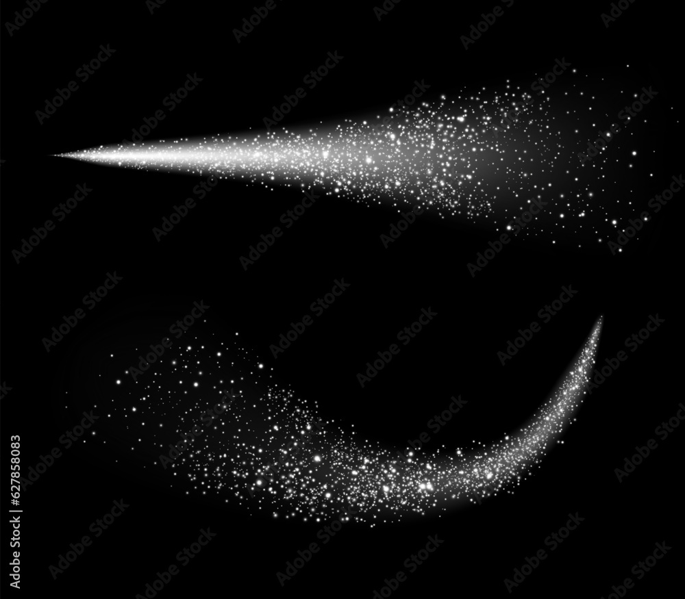 White scattering of small particles of sugar crystals, flying salt, top