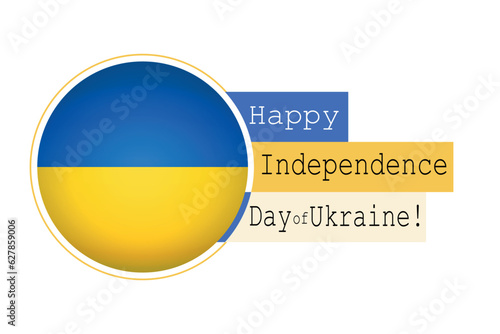 happy independence day of Ukraine icon banner button 