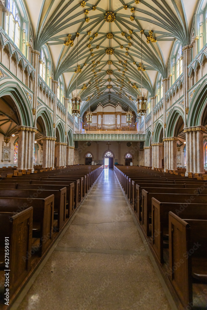 Fototapeta premium St. Dunstan's Basilica, Cathedral of the Diocese of Charlottetown in Charlottetown, Prince Edward Island, Canada. 
