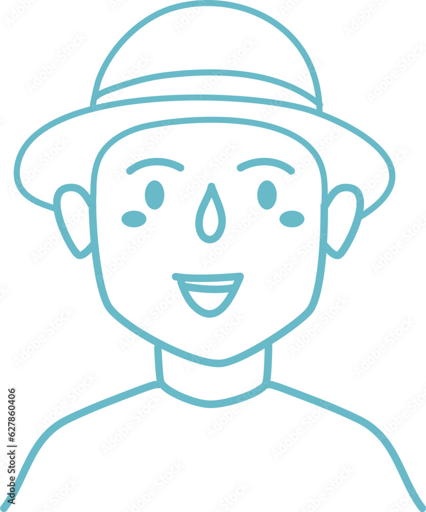 Fototapeta premium people with straw hat illustration