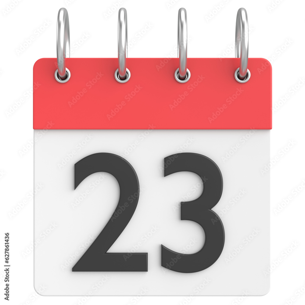 3D calendar. Day 23. Twenty-third day of the month. 3D illustration. 3D calendar. Day 23. Twenty-third day of the month. 3D illustration.