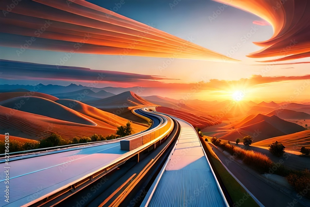 Obraz premium driving on the highway generated AI