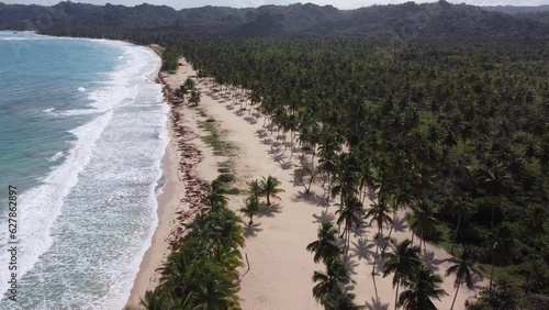 Vuelo drone en playa Ricon santa barbara de samana photo