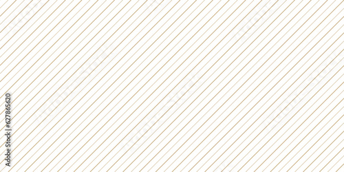 Golden vector stripes seamless pattern. Thin gold diagonal lines texture, 45 degrees inclination. Minimal abstract geometric background. Simple delicate gray and white striped ornament. Subtle design