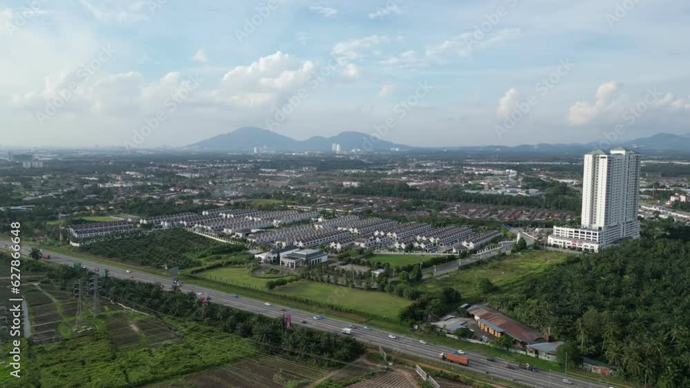 Aerial view of a residential housing at Eco Meadows beside North South Expressway Aerial view of a residential housing at Eco Meadows beside North South Expressway