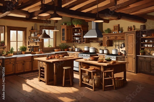 modern interior of kitchen