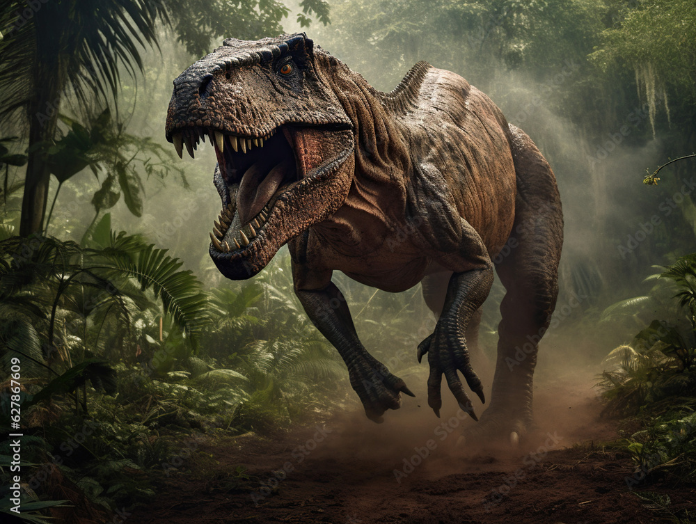 Fototapeta premium Tyrannosaurus Rex created with Generative AI