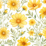 Citrus background woven flowers and fruit pattern