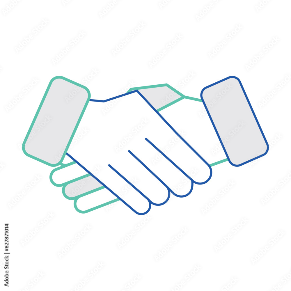 Pair of hands doing a handshake Isolated business icon Vector