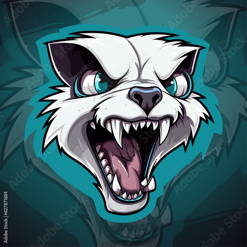 Undying Spirit: Modern Zombie Weasel Mascot Logo for Sport & Esport - Wear it with Pride