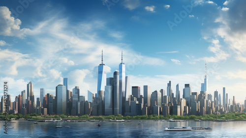 City skyline background banner or wallapaper