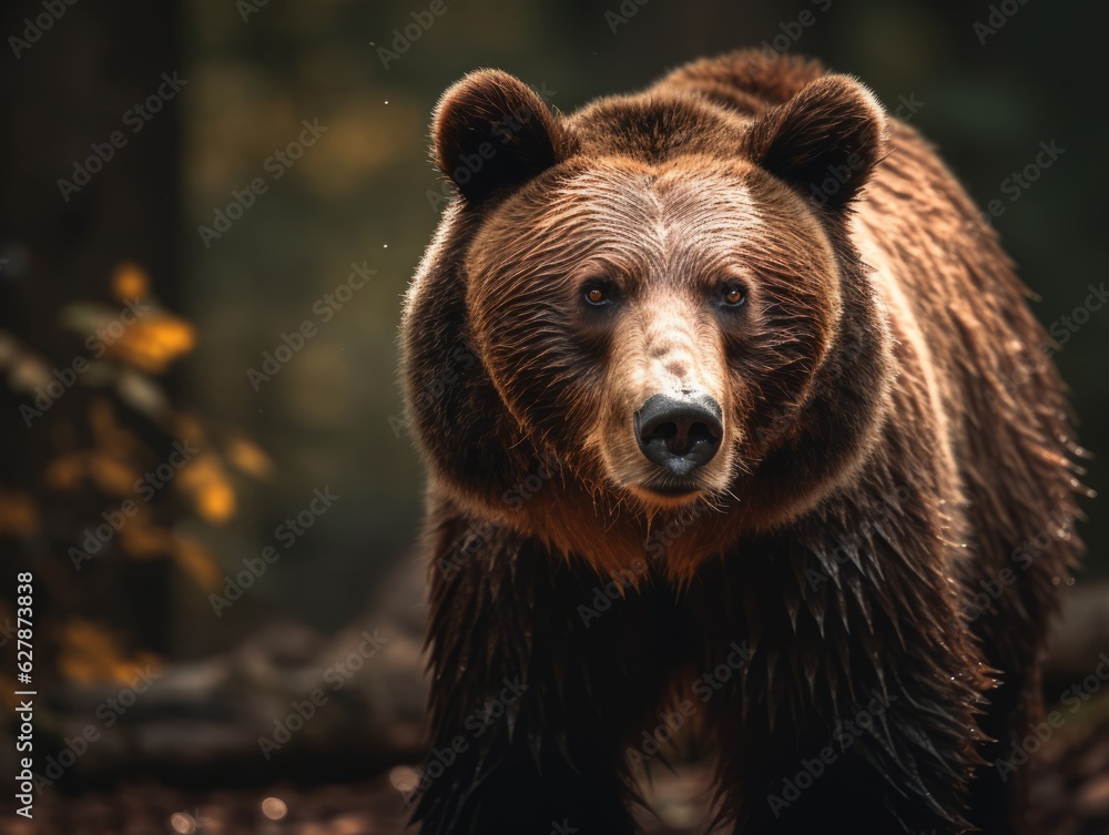 European Brown Bear photography in the forest Generative AI