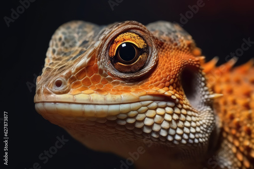 Image of an iguana or lizard in close-up Macro photography .  © Bnetto