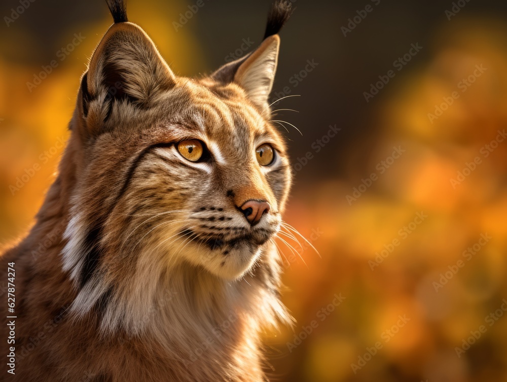Obraz premium European Lynx Wild cat Face Shot photography Generative AI