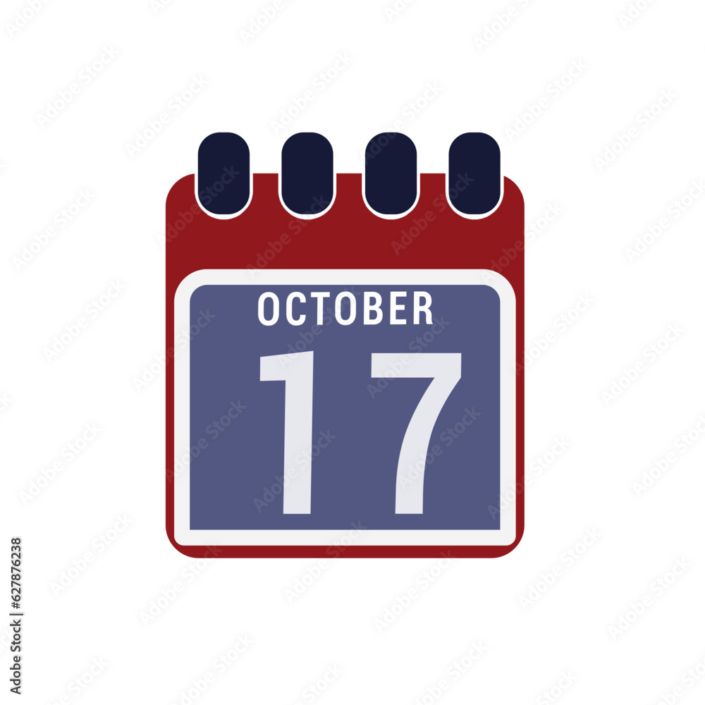 Calendar displaying day 17 ( seventeenth ) of the October - Day 17 of the month. illustration Calendar displaying day 17 ( seventeenth ) of the October - Day 17 of the month. illustration