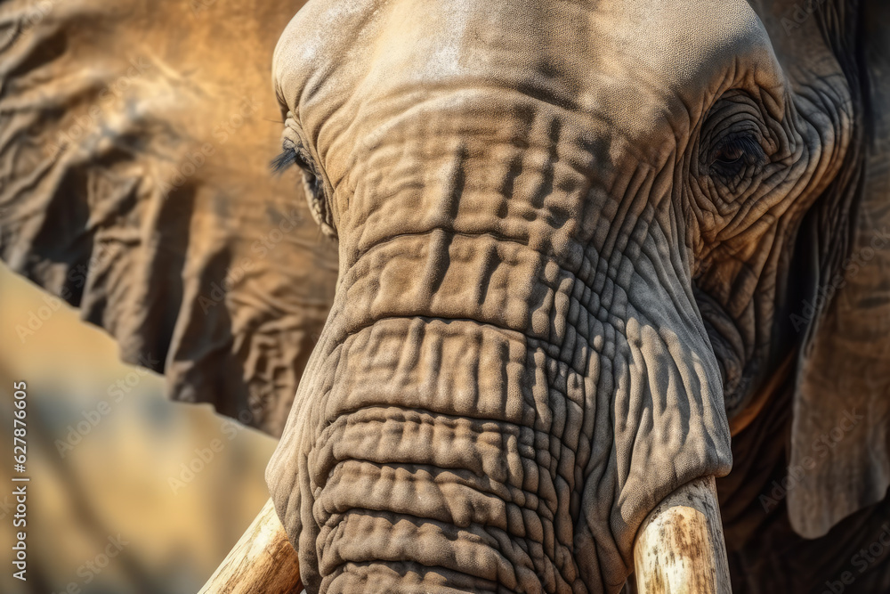 Portrait of an elephant in close-up Macro photography on dark background. Portrait of an elephant in close-up Macro photography on dark background.
