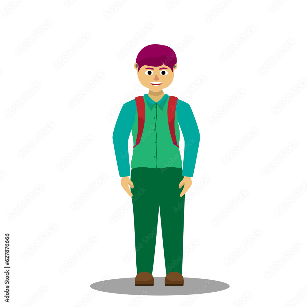 Vector illustration of a schoolboy going to school with a backpack. Vector illustration of a schoolboy going to school with a backpack.