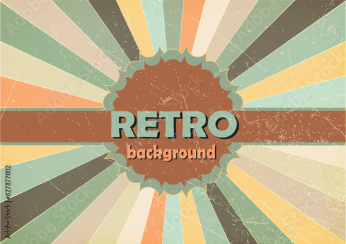 Old vector retro vintage lettering on sun rays background.Classic Vintage Retro Rays Background. Abstract retro,Sunbeam, geometric pattern,Funky Hippie,Classic Vintage Retro Rays Background.