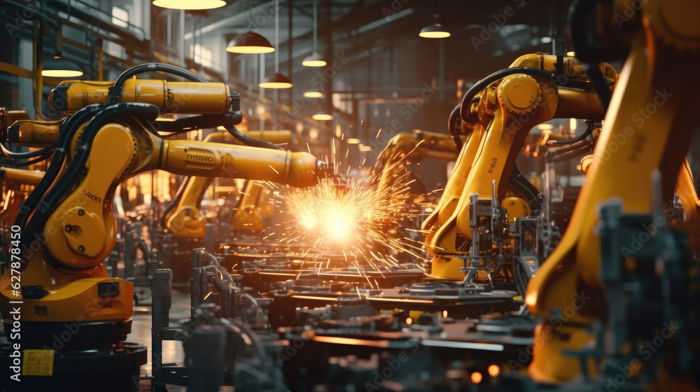 Robotic arm machine technology in the factory industry Robotic arm machine technology in the factory industry