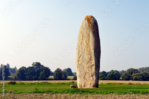 The granite Menhir de Champ Dolent at Dol-de-Bretagne. At 9.5 meters 31 feet the tallest prehistoric standing stone in Brittany