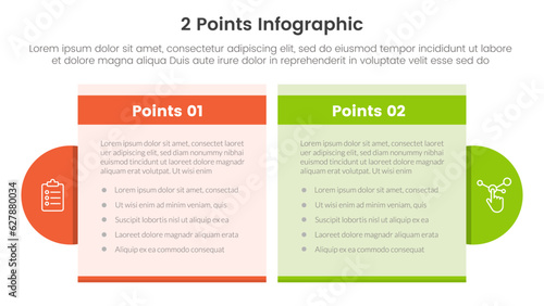 versus or compare and comparison concept for infographic template banner with table box and circle accessories with two point list information