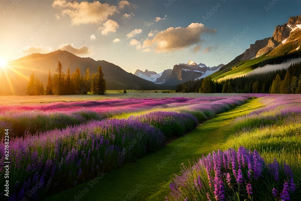 lavender field at sunset lavender field at sunset