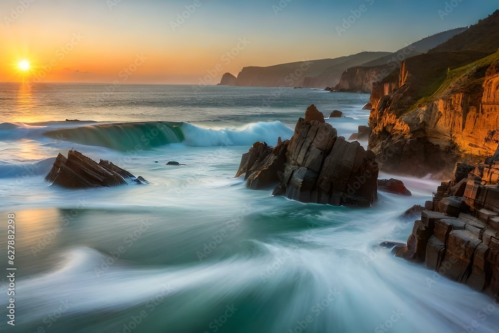 sunset on the beach