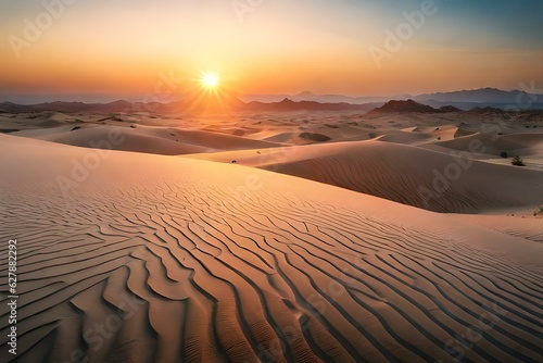 sunset over the desert