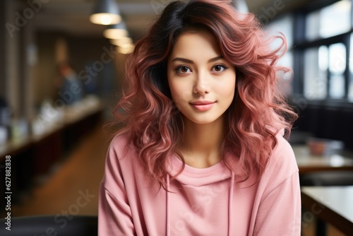Pretty Korean girl in an advertisement  - portrait shot
