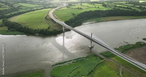 White Bridge over the river. The longest bridge in Ireland. Waterford country 4k