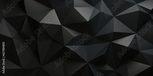 Abstrakter Polygon Hintergrund schwarz- mit KI erstellt photo