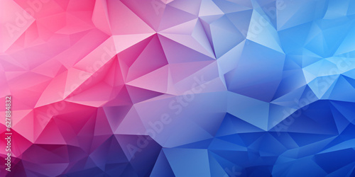 Abstrakter Polygon Hintergrund blau pink - mit KI erstellt
