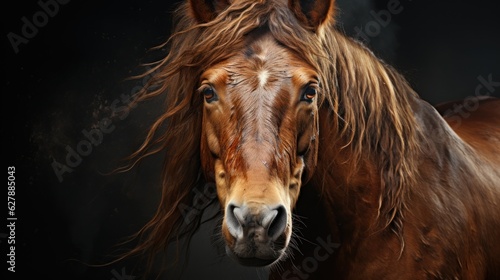 Majestic Equine Beauty: A Captivating Horse in the Stable, generative ai © Vanessa