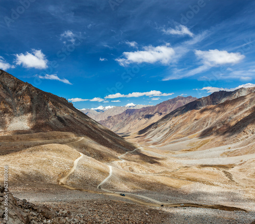 Himalayan landscape with road, Ladakh, India