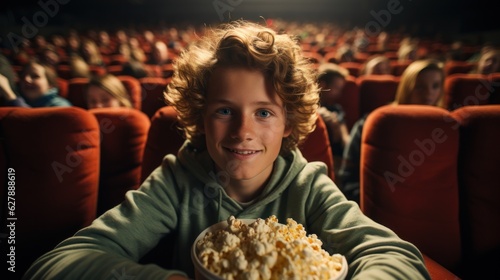 The Popcorn Maestro: A Man's Movie Snack Time, generative ai