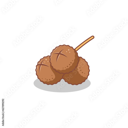Logo Illustration of Minimalist Meatball for Bakso Logo Vector Design.