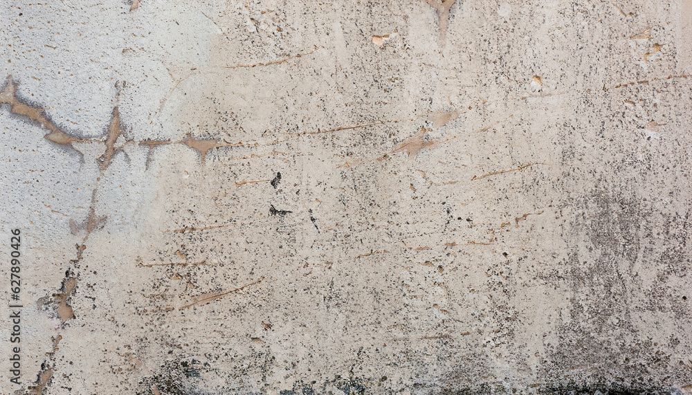 Fototapeta premium Wall fragment with scratches and cracks. Textured weathered surface for background.