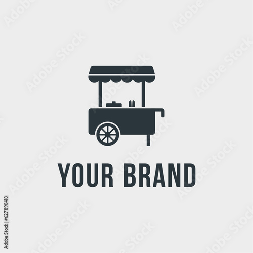 Logo Illustration of Streed Food Cart Icon Vector Design Concept, Good for Foods and Restaurant Logo.