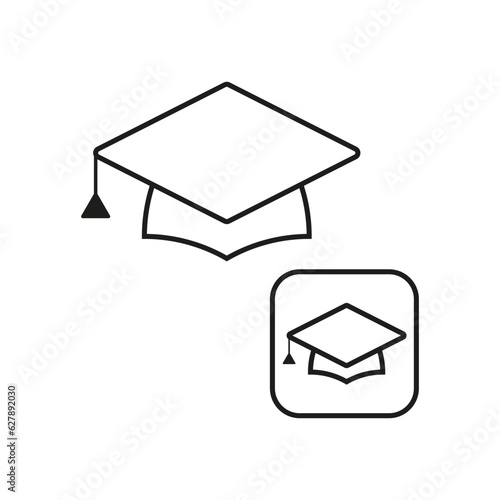 Graduation cap icon. Vector illustration. EPS 10.