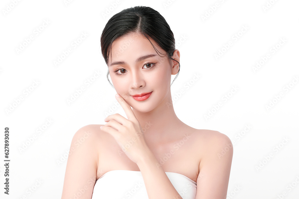 Beautiful young asian woman with clean fresh skin on white background, Face care, Facial treatment, Cosmetology, beauty and spa, Asian women portrait. Beautiful young asian woman with clean fresh skin on white background, Face care, Facial treatment, Cosmetology, beauty and spa, Asian women portrait.